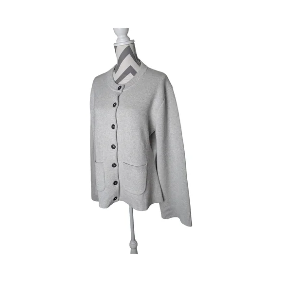 Modern Citizen Eames Organic Cotton And Wool Cardigan Sweater 1X Gray - Picture 5 of 8